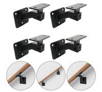 Swivel Iron Handrail Brackets for Indoor Stairs, Adjustable Stair Railing Supports for Safe and Stable Banister Mounting, Set of 3 or 4 Brackets (4PCS)