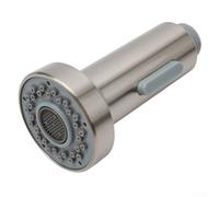 Swivel Kitchen Tap Sprayer Head ABS Plastic Chrome Finish Two Mode Button Rain Foam G 1/2 Connector for Pull Down Faucets UK Homes(Brushed)