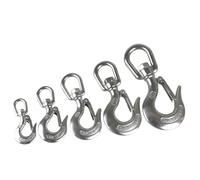 Swivel Lifting Hook 0.15-1.5T Heavy Duty Marine Grade 316 Stainless Steel Lifting Chain Hoist Eye Swivel Cargo Hook With Latch(Stainless Steel 304,1000KGS)