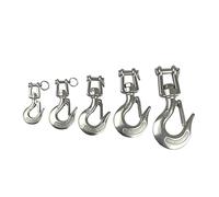 Swivel Lifting Hook HQ 0.15-1.5T Heavy Duty Marine Grade 316 Stainless Steel Lifting Chain Hoist Jaw Swivel Cargo Hook with Latch (Color : Marine Stainless 316, Size : WLL 1500KGS)