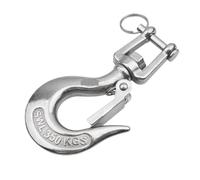 Swivel Lifting Hook Working Load WLL 0.15-0.75T SUS 304 Stainless Steel Hoist Hook Lifting Chain Rotatable Ring Claw With Lock 4 Styles(C Jaw SWL 350kg)