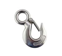 Swivel Lifting Hook Working Load WLL 0.5T/0.75T/1T/1.5T/2T/3T S320 Stainless Steel 304 Fixed Eye Chain Lifting Hoist Cargo Hook with Lock(2T WLL)