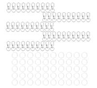 Swivel Lobster Clasp Ring Practical Swivel Clasp and Ring Set Metal for Keychain Lobster Clip Durable Key Ring Attachment, フリーサイズ