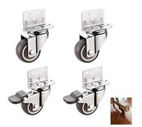 Swivel Locking Casters with Mounting Plate 1/1.25/1.5/2 Inch Wheels for Planters Cribs & Fur Easy li & Transport Soluts