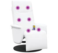 vidaXL Swivel Massage Recliner Chair White 71 x 90 x 105 cm