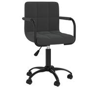 Swivel Office Chair Computer Stool Desk Black Velvet vidaXL