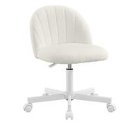 Songmics Office Chair, Swivel Makeup Vanity Desk Chair, Height Adjustable, Teddy Fleece, Foam Padded, For Home Office