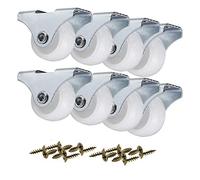 Swivel Plate Casters 1-Inch Furniture Wheels, 8 Silent PP Castors for Drawers & Trolleys, Universal Heavy-Duty Casters for Smooth Mobility & Easy Maneuvering