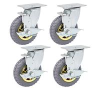 Swivel Plate Castors Wheels,Heavy Duty Furniture Caster,Moving Caster Wheels with Brake,360 Degree No Noise Wheels,for Industrial Table Cabinet Shelves Castors Casters (Size : 150mm/6in(125mm/5inch)