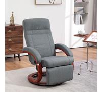 HOMCOM Manual Recliner Swivel Reclining Chair with Footrest Armrests Grey