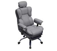 Swivel Recliner with Ottoman - Tech Fabric Computer Chair with Adjustable Backrest and Headrest for Living Room and Bedroom