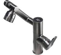 Swivel Robotic Arm Faucet with LETemperatureisplay Single Handle Gray Tap for Kitchen Farmhouse Bar Sin Modernesign Easy Installat