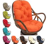 Swivel Rocker Cushion, Cotton Overstuffed Hammock Papasan Seating Cushion With Non-Slip Ties,120 * 60cm Outdoor Rocker Chair Pads For Hanging Egg Chair Single Garden Sofa(Color:B)
