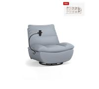 Swivel Rocker Recliner with Phone Holder Premium Slate Blue Foam