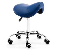 Swivel Rolling Saddle Stool with Wheels, Adjustable Height for Tattoo, Beauty, Lash, Massage, and Dental Professionals