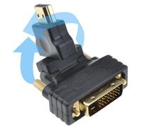 Swivel & Rotating HDMI Male Plug to DVI D 24+1 Male Plug Adapter