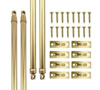 Swivel Sash Curtain Rods with Brass Finish, Set of 4 (Hardware Included) - Adjustable Length 21-38 Inches, Easy to Install Metal Rods for Doors, Windows, and Sidelights, by Amazing Drapery Hardware