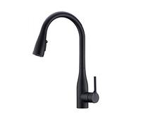 Swivel Single Handle Mixer Taps, Expandable Kitchen Faucet with Pull Down Sprayer 3 Function Hot and Cold Black and Chrome(Nero)