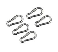 Swivel snap Hook, Stainless Steel 304 Carabiner Clips with Screw Lock 5mm 6mm 7mm 8mm Rigging Hardware 5PCS(M5x50mm)