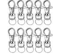 Swivel Snap Hooks 20 Pcs/Pack Silver Swivel Snap Hooks with Key Rings for Keychains Lanyards Jewelry Making Art Crafts(Clasps Key Ring 18mm)