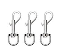 Swivel Snap Hooks, Heavy Duty Dog Lead Clip Clasp 360° Swivel Joints Trigger Clips, Zinc Alloy Lobster Claw Clasps for Dog Leashes, Camping, Keyring (3 Pcs)