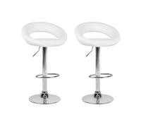 Swivel Stool Swivel Set of 2 Faux Leather White PEORIA