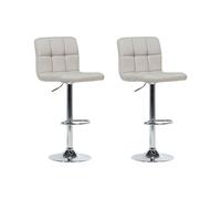 Swivel Stool Swivel Set of 2 Light Beige MARION
