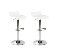 Set of 2 Bar Chairs VALENCIA Swivel White
