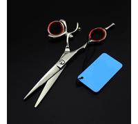 Swivel Thumb Hair Cutting Shears, Professional 5.5inch Rotary Handle Japan Hair Cutting Shears Hairdressing Left-Hand Scissors Barber Scissor Salon Haircut Tools (Color : Set with Bag) (Set Without B