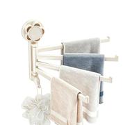 Swivel Towel Bar | Folding Wall Mounted Nail Free Holder | Rotation Space Saving Towel Bar | for Kitchen Dorm Shower Door Toilet Restroom Clothes Socks