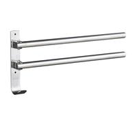 Swivel Towel Rack, 2-Arms Stainless Steel Swivel Towel Bar, Wall Towel Holder Self-Adhesive Bath Towel Holder, Wall Mount Space Saving Bathroom Towel Bar for Kitchen, Toilet