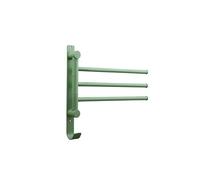 Swivel Towel Rack, Brass 3-Arm Towel Bar, Space Saving Wall Mounted Towel Holder with Hook, Rustproof Swing Out Towel Hanger for Bathroom(Green)