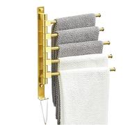 Swivel Towel Rack for Bathroom5Bar SpaceSaving Folding Arm Design Durable Brushed Aluminum Ideal for Small Spaces Modern Bathroom Accessories