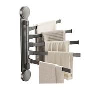 Swivel Towel Rack - Mounted Bathroom Hanger, Organizer with Folding Rod, Sturdy Aluminium Construction with Rust Resistant Finish | Practical Drying Solution For Your