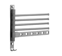 Swivel Towel Rack - Swing out Aluminum Hanger Organizer Space-Saving, 4-Arm Towel Rack for Bathroom Wall, Wall-Mounted Holder for Laundry Room Shower Room Balcony Gym Dorm Salon Kitchen