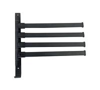 Swivel Towel Rack,Wall Mounted Black Bar with 4-Arm Hanger,Rustproof Racks for Bathroom 180 Rotation