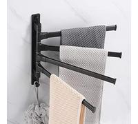 Swivel Towel Rail 3/4/5 Arming 30 Cm Swivel Towel Rail 180¡ã Rotation Towel Holder Aluminum Swivel Arm Towel Rail for Bathroom Black (4 Arms)