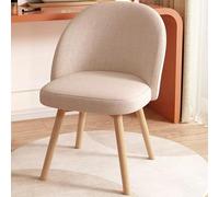 Swivel Vanity Chair, Upholstered Makeup Chair, Comfy Armless Makeup Vanity Chair, Vanity Stool With Back And Wood Legs For Bedroom Beauty Room, Velvet