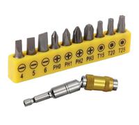 Swiveling Bit Tip Holder Flexible Drill Extension for Drivers | Chrome Vanadium Steel Build, Built in Magnet, 20 Degree Pivot Head, Yellow Finish for Maintenance