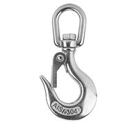Swivels Eye Lifting Hook, Stainless Steel Safety Snap Hook, 304 Stainless Steel with High Polished Surface, 360 Degree Rotating Hook for Engineering Cranes, Port Loading, Railway T (350KG)