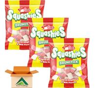 Swizels Drumstick Squashies Gums Original 140G 3 Pack | Soft Chew Candy, Retro Sweet Treat, Multipack Bundle, Fruity & Creamy, Swizzels Brand