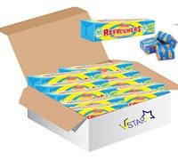 Swizzells Refreshers Strawberry & Lemon Chews Stick Pack 43g - Fizzy & Fruity Chewy vegans Sweets (12, Lemon Chews Stick)