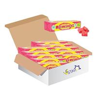Swizzells Refreshers Strawberry & Lemon Chews Stick Pack 43g - Fizzy & Fruity Chewy vegans Sweets (30, Strawberry Chews Stick)