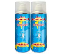 Swizzels - Air Freshener Turbo Can Spray, Original Lemon Scent - High Volume Blast, Long Lasting, Eliminates Odour - Dry Mist Spray, Zero Residue - For Home, Office, Gyms & Vehicles, 400ml (Pack of 2)