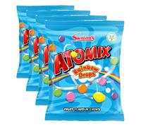 Swizzels Atomix Rainbow Drops 110g - Fruity Chewy Sweets with Crispy Shells, Colourful Fruit Flavour Candy Sharing Bag, Retro Sweet Treats (Pack of 4)