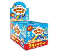 Swizzels Giant Rainbow Drops, Multipack of Rainbow Drops, A Light Sweet Snack, Multi-Coloured Sugar-Coated Puffed Maize and Rice (24 Bags)