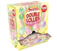 Swizzels Double Lollies Sweets Dispenser Box, Vegan Friendly Sweets (100 Lollipops per Box)