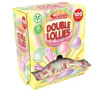 Swizzels Double Lollies Sweets Dispenser Box, Vegan Friendly Sweets (100 Lollipops per Box)