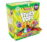 Swizzels Fruity Pops Dispenser Box, Vegan Friendly Sweets, (100 Lollipops per Box)