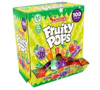 Swizzels Fruity Pops Dispenser Box, Vegan Friendly Sweets, (100 Lollipops per Box)